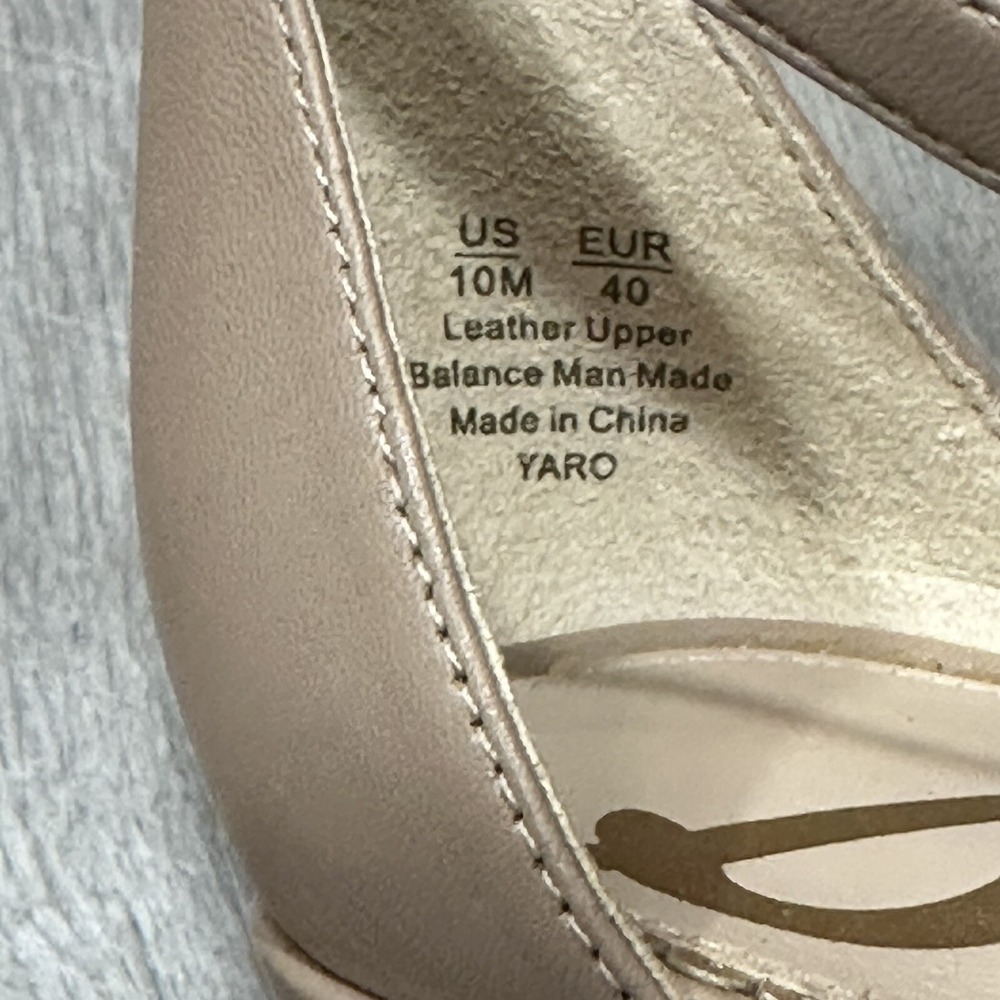 Sam Edelman Yaro Ankle Strap Heels Classic Nude Faux Leather -Women's Size US 10 - Picture 3 of 8